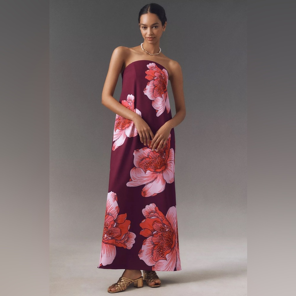 NWT BHLDN Strapless Floral Column Maxi Dress